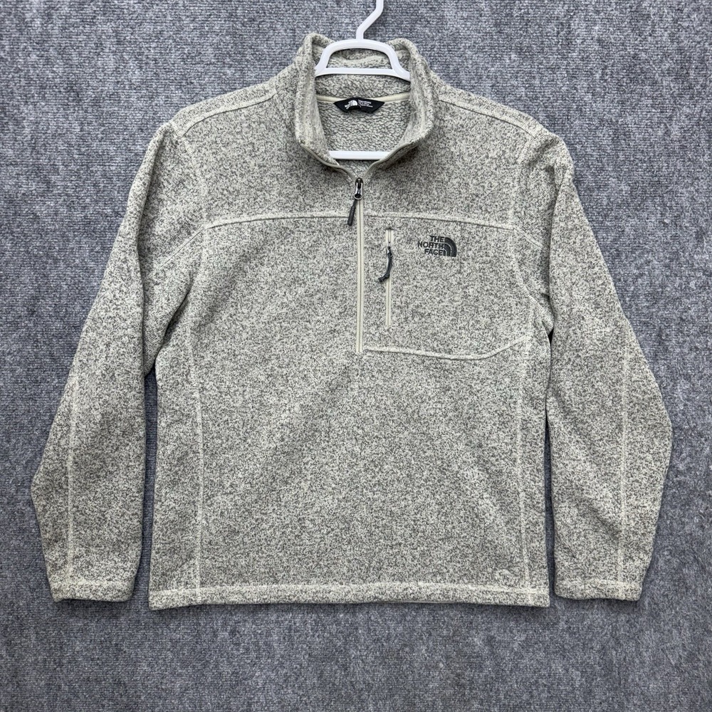 The North Face 1/2 zip sweatshirt hoodie pullover mens size Large feathered gray